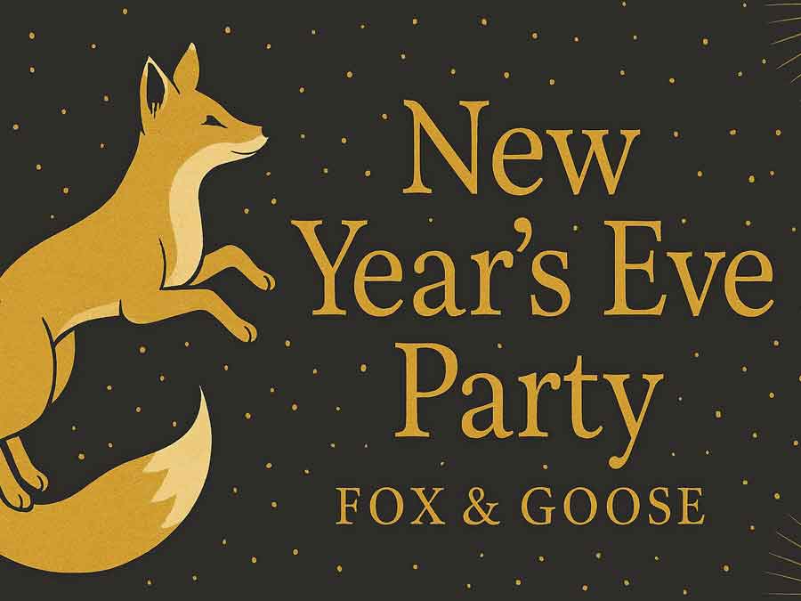 New Year's Eve Party 2025 at the Fox and Goose Inn Parracombe Exmoor Devon